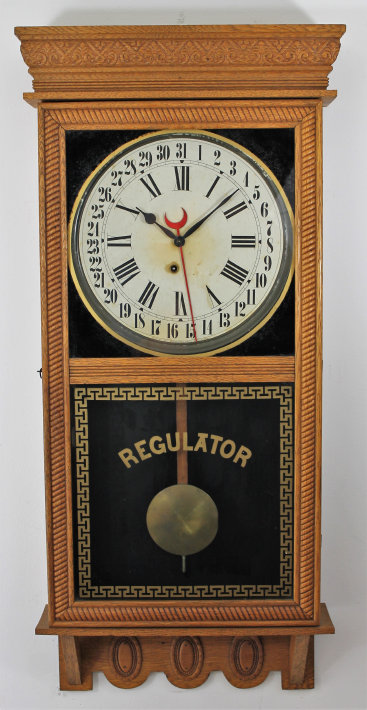Antique Ingraham Northwestern calendar store clock Clock — Antique Clocks Price Guide
