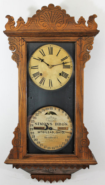 Antique Ithaca No. 16 Hanging Index Clock — Antique Clocks Price Guide