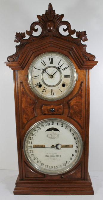 Antique Ithaca No. 8 Shelf Library carved top Clock — Antique Clocks Price Guide