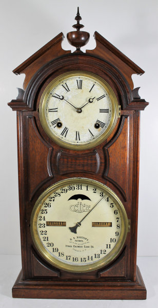 Antique Ithaca No. 8 Shelf Library single finial Clock — Antique Clocks Price Guide