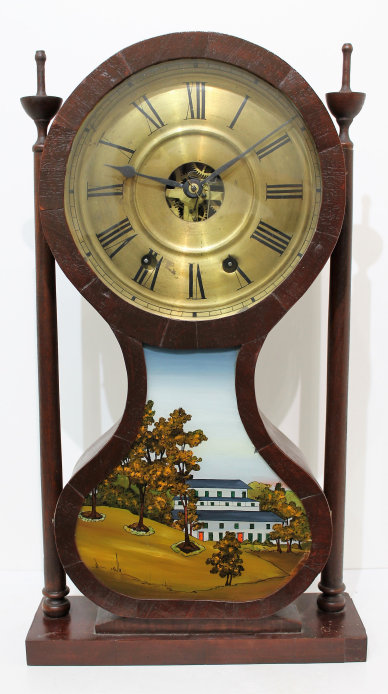 Antique Ives, Joseph Hourglass REPRO Clock — Antique Clocks Price Guide