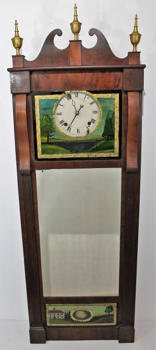 Antique Ives, Joseph New Hampshire mirror Clock — Antique Clocks Price Guide