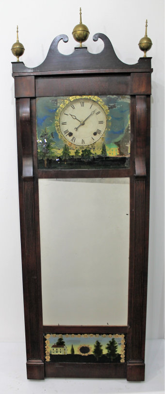 Antique Ives, Joseph New Hampshire mirror Clock — Antique Clocks Price Guide