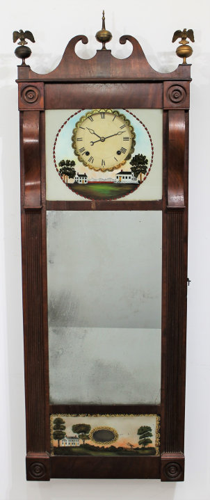 Antique Ives, Joseph New Hampshire mirror Clock — Antique Clocks Price Guide