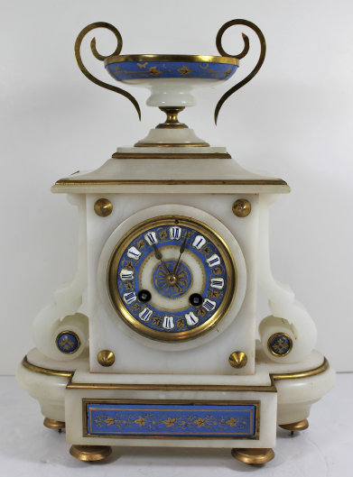 Antique Japy Freres alabaster clock Clock — Antique Clocks Price Guide