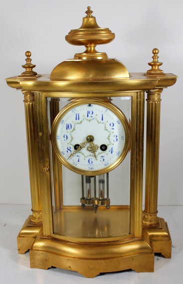 Antique Japy Freres bow front crystal regulator Clock — Antique Clocks Price Guide