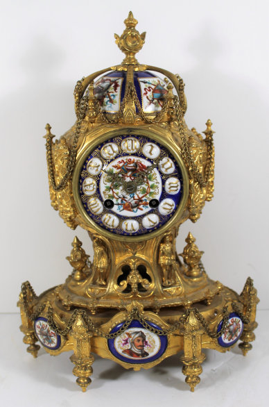 Antique Japy Freres brass table clock Clock — Antique Clocks Price Guide