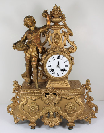 Antique Japy Freres figural gilded Clock — Antique Clocks Price Guide