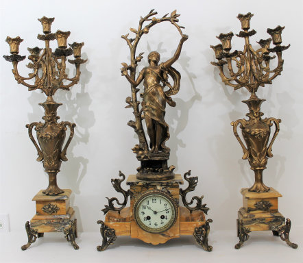 Antique Japy Freres marble garniture Clock — Antique Clocks Price Guide