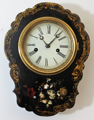 Antique Jerome paper mache wall Clock — Antique Clocks Price Guide