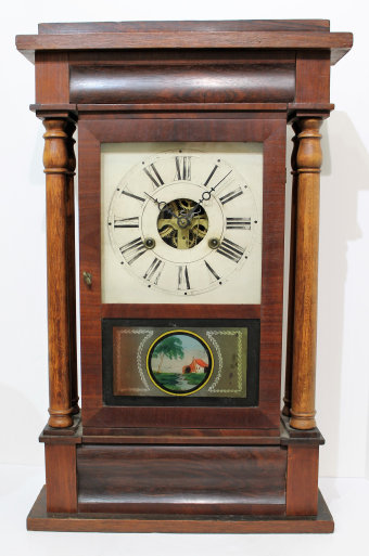 Antique Johnson four post C&C Clock — Antique Clocks Price Guide