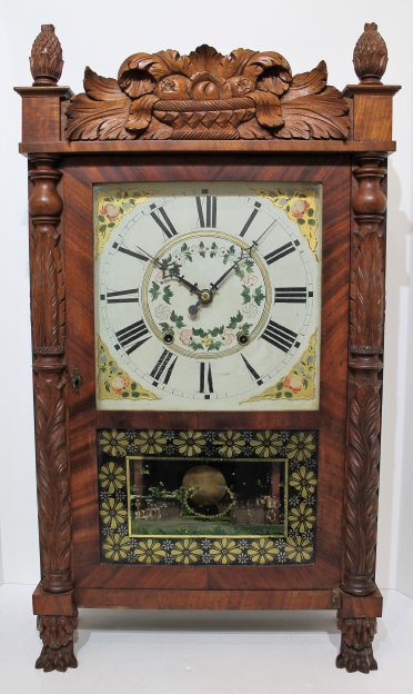 Antique Loomis carved C&S Clock — Antique Clocks Price Guide