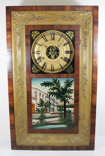 Antique Manross Wilcox 1 day OG gesso front Clock — Antique Clocks Price Guide