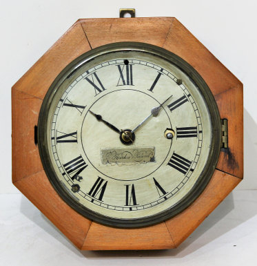 Antique Marine Clock Mfg Co Octagon 8 inch Kirk's Patent Clock — Antique Clocks Price Guide