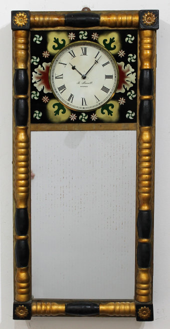 Antique Morrill New Hampshire mirror clock Clock — Antique Clocks Price Guide