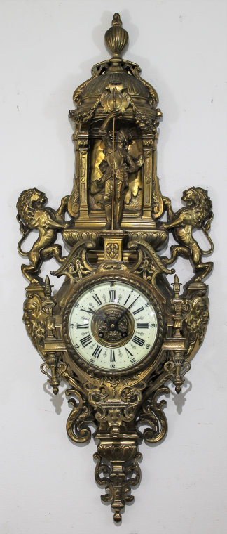 Antique Mougin brass cartel Clock — Antique Clocks Price Guide