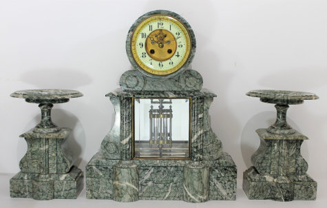 Antique Mougin marble garniture Clock — Antique Clocks Price Guide