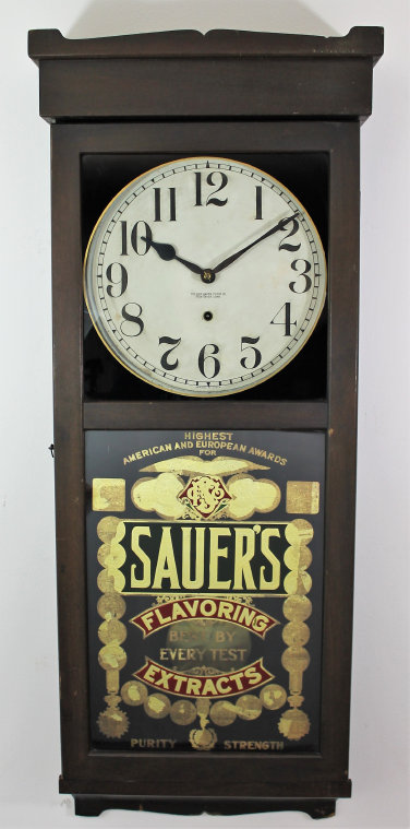 Antique New Haven Sauer's advertiser Clock — Antique Clocks Price Guide