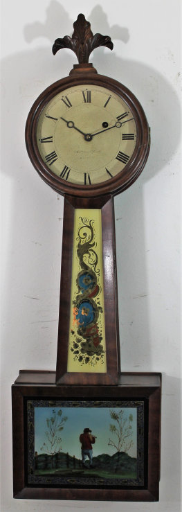 Antique Pratt, William wt-driven banjo Clock — Antique Clocks Price Guide