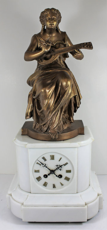 Antique Roblin a Paris marble figural Clock — Antique Clocks Price Guide