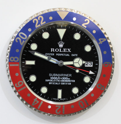 Antique Rolex battery operated wall clock Clock — Antique Clocks Price Guide