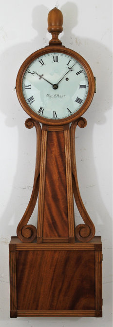Antique Stennes wood front banjo Clock — Antique Clocks Price Guide