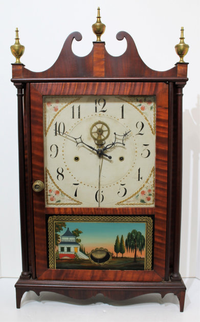 Antique Terry, Eli pillar & scroll outside escapement Clock — Antique Clocks Price Guide