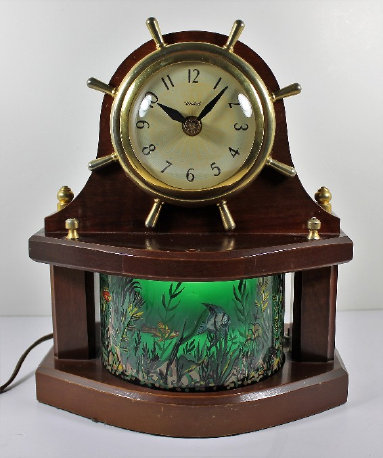 Antique United Clock Co Aquarium electric Clock — Antique Clocks Price Guide