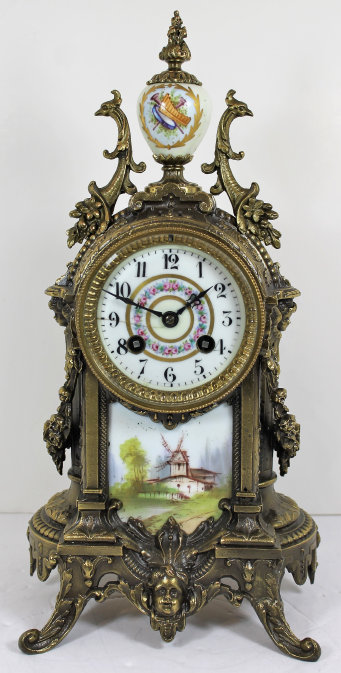Antique Vincenti brass table clock Clock — Antique Clocks Price Guide