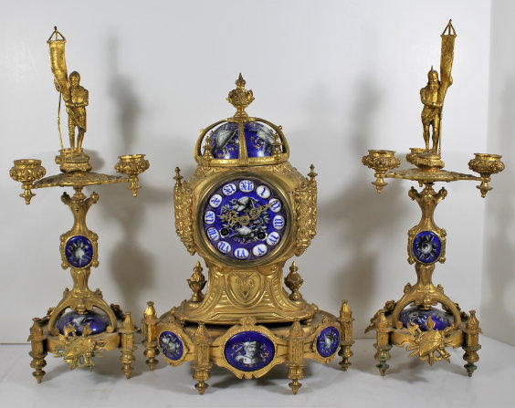 Antique Vincenti garniture Clock — Antique Clocks Price Guide