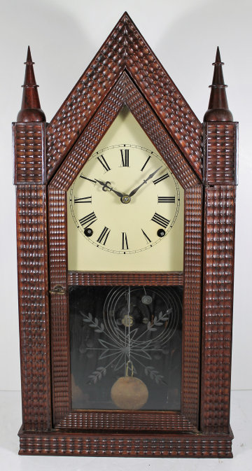 Antique Welch ripple-front steeple Clock — Antique Clocks Price Guide