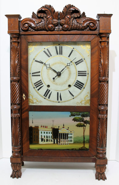 Antique Whiting C&S carved short drop Clock — Antique Clocks Price Guide