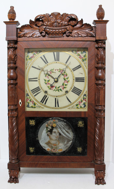Antique Whiting C&S carved short drop Clock — Antique Clocks Price Guide