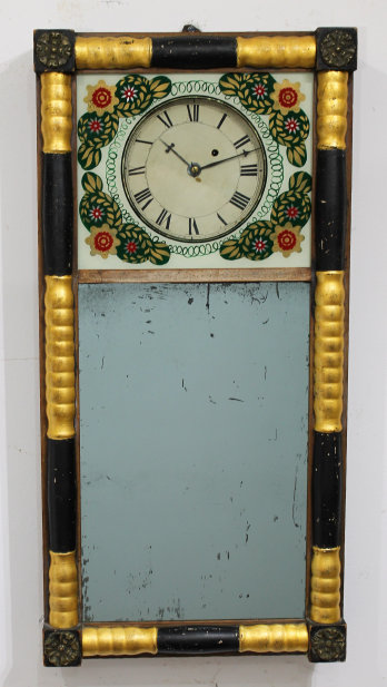 Antique unknown Connecticut mirror clock Clock — Antique Clocks Price Guide