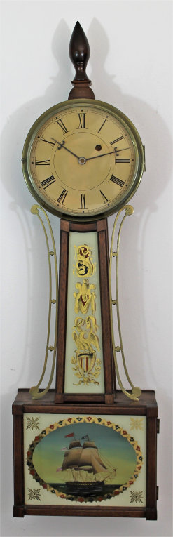 Antique unknown Massachusetts banjo Clock — Antique Clocks Price Guide