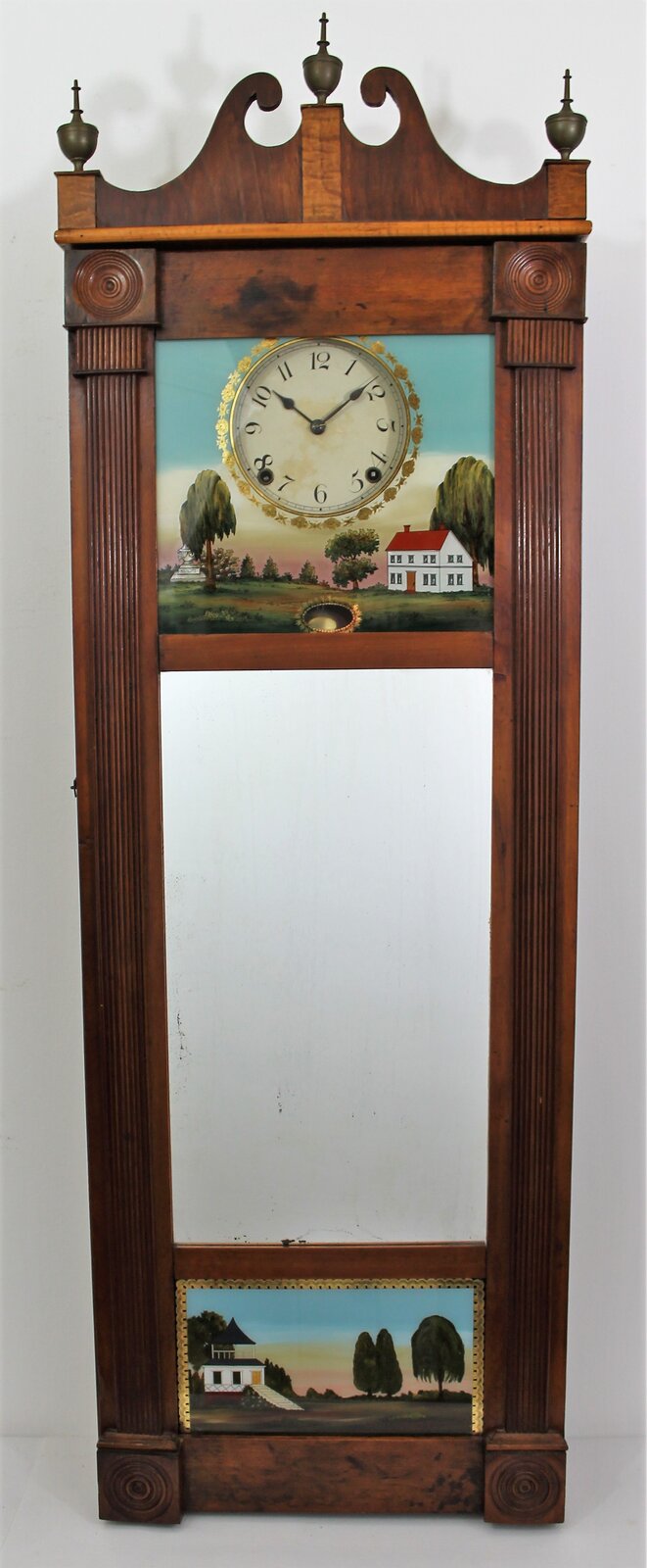 Antique Ives, Joseph New Hampshire mirror short drop Clock — Antique Clocks Price Guide