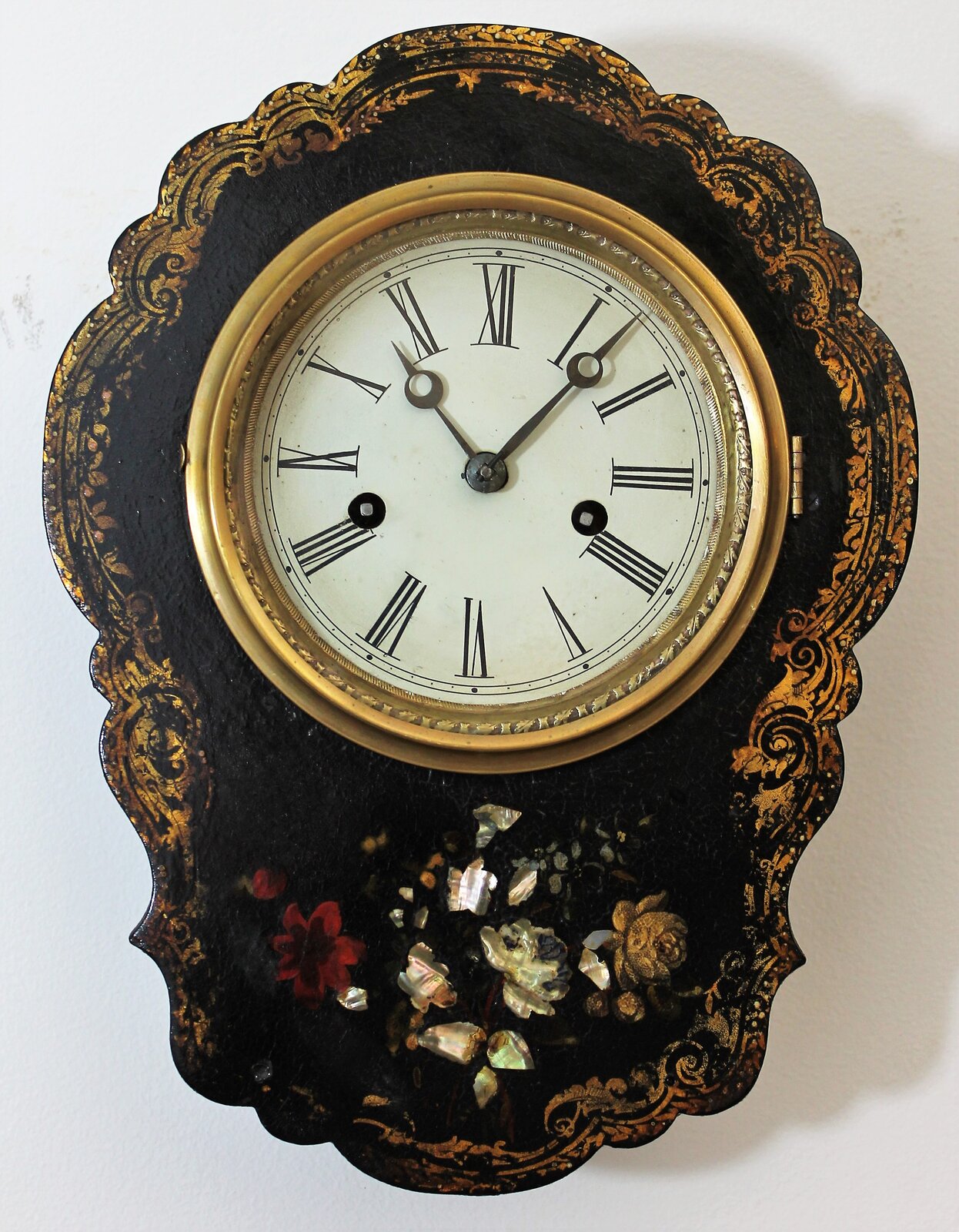 Antique Jerome paper mache wall Clock — Antique Clocks Price Guide