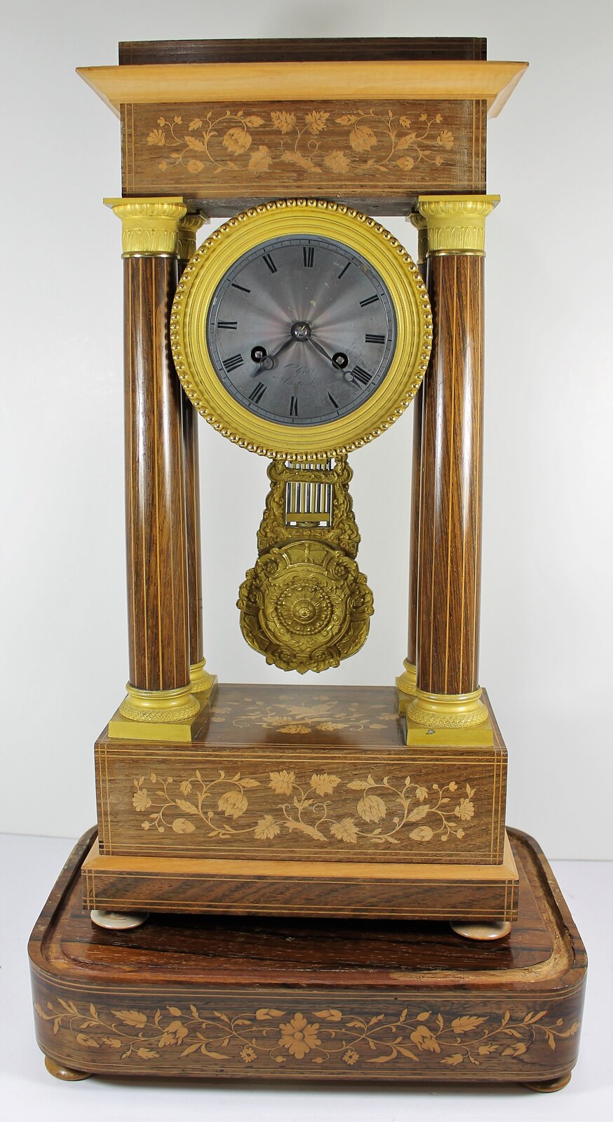 Antique French portico wood Clock — Antique Clocks Price Guide