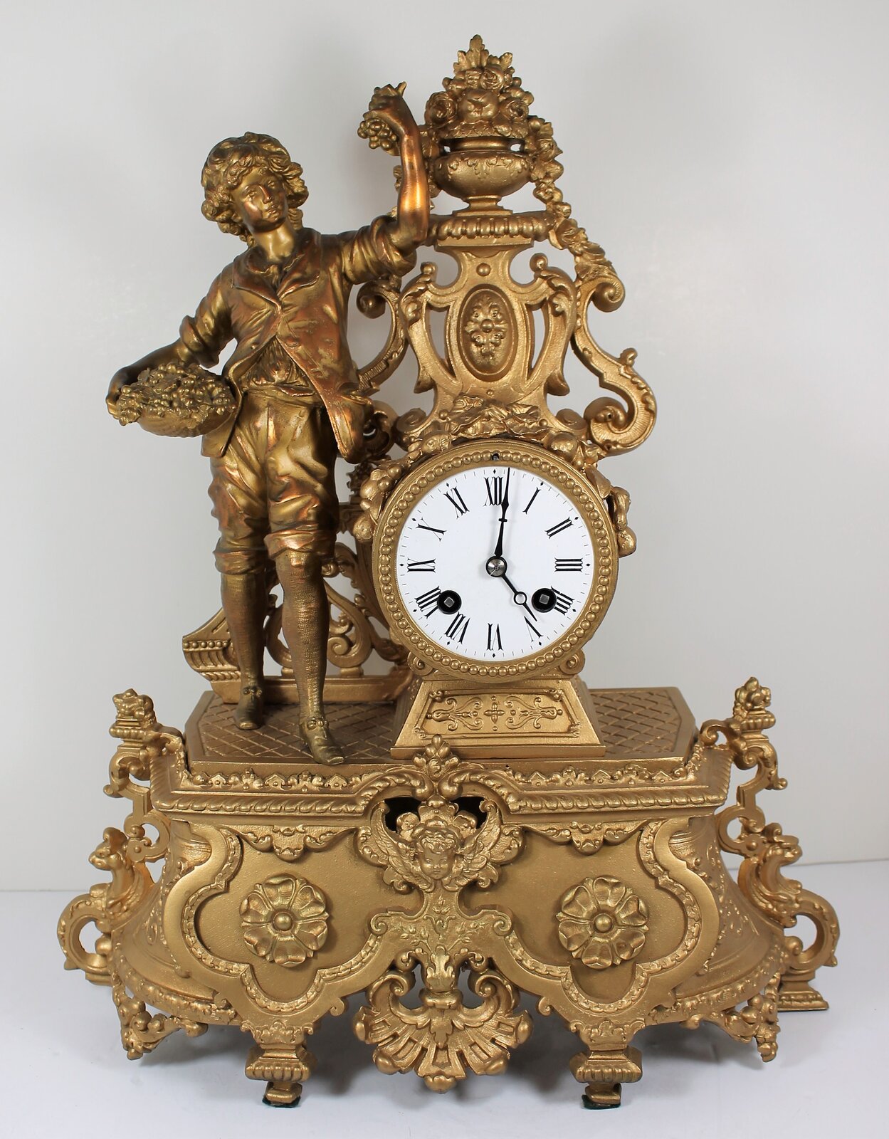Antique Japy Freres figural gilded Clock — Antique Clocks Price Guide