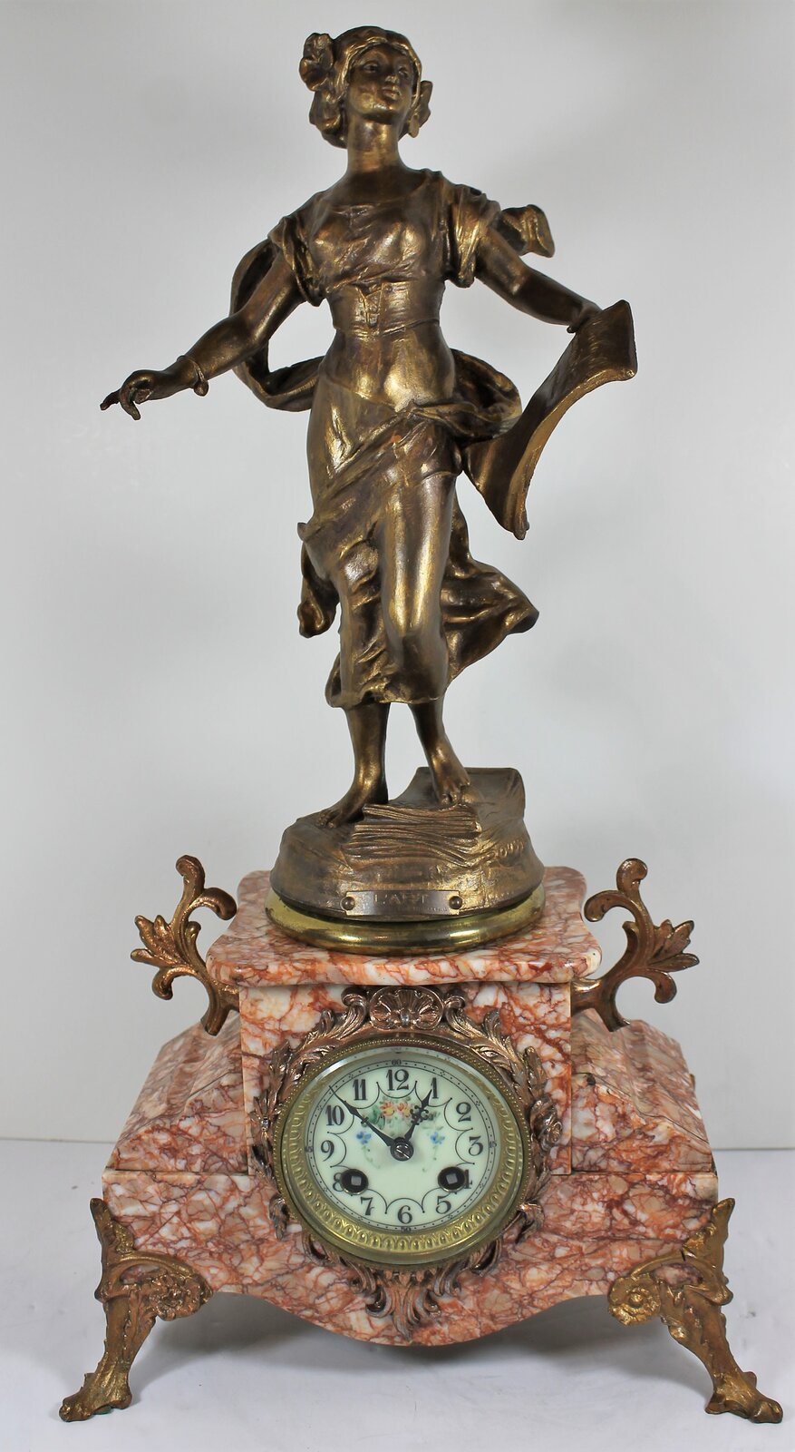 Antique Mougin marble figural Clock — Antique Clocks Price Guide