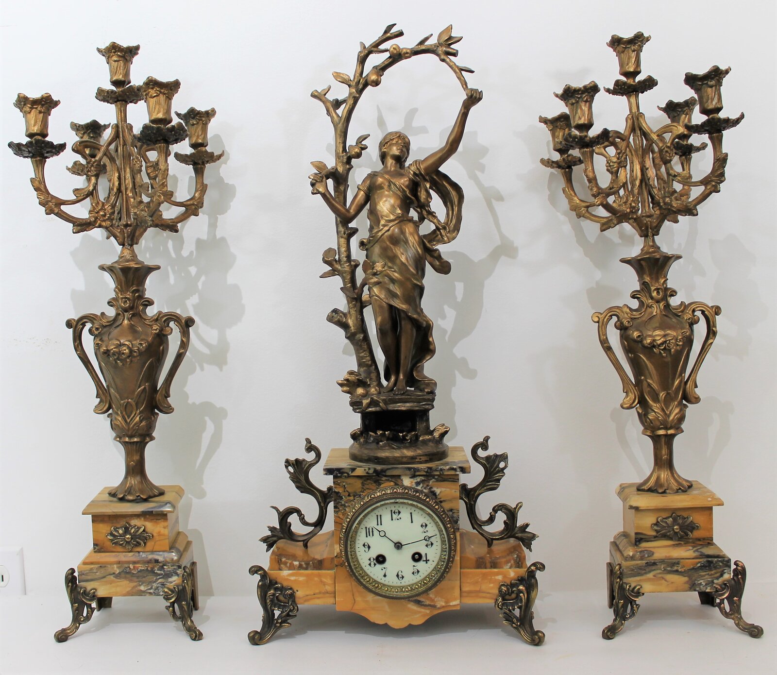 Antique Japy Freres marble garniture Clock — Antique Clocks Price Guide