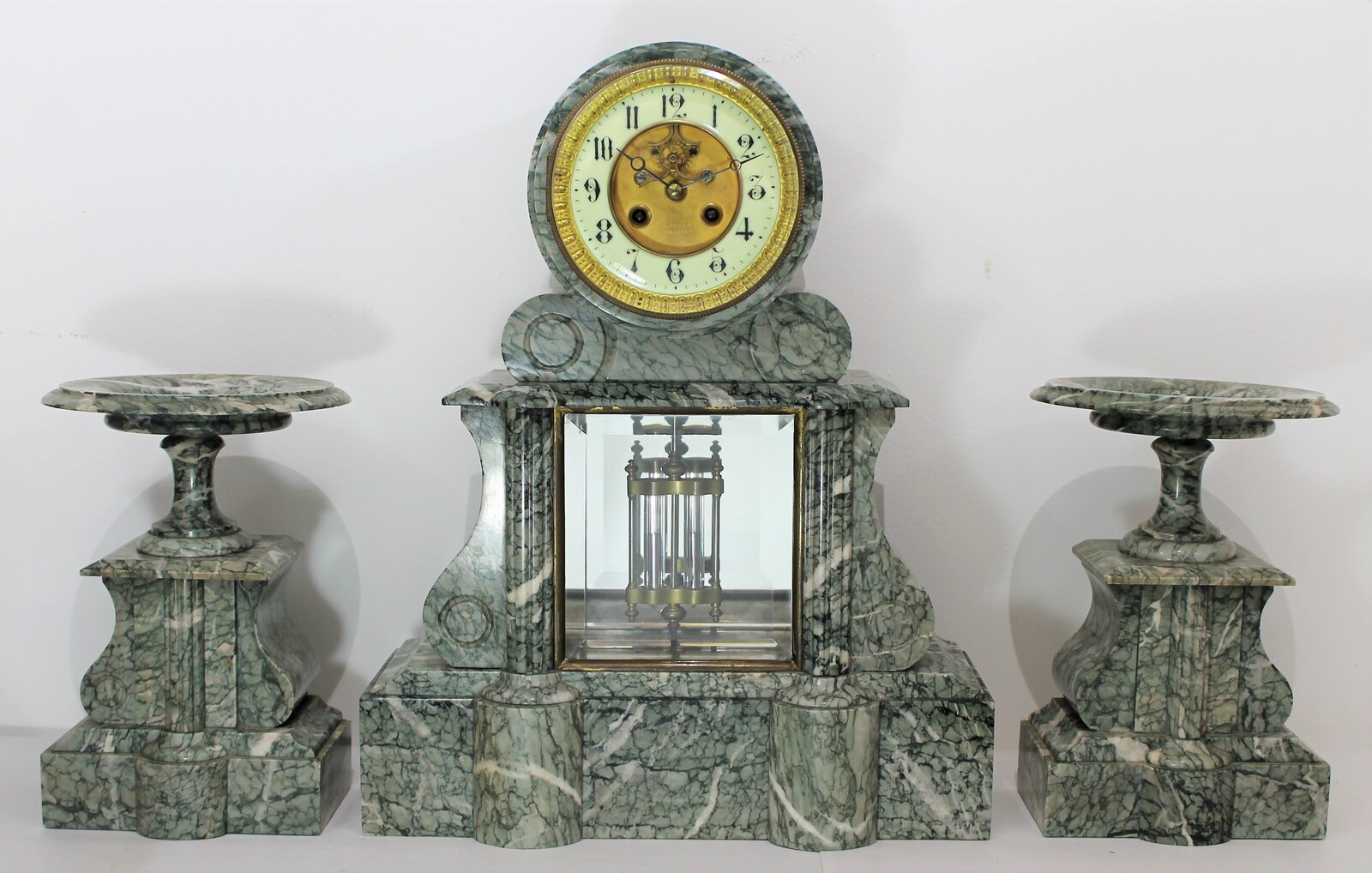 Antique Mougin marble garniture Clock — Antique Clocks Price Guide