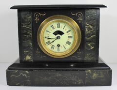 Antique Boston Clock Co marble mantel Clock