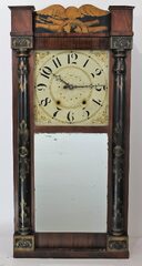 Antique Jeromes & Darrow bronzed looking glass 8 day Clock