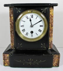 Antique French black marble Clock