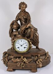 Antique Japy Freres figural brass Clock