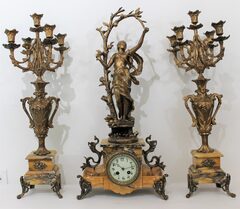 Antique Japy Freres marble garniture Clock