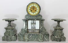Antique Mougin marble garniture Clock