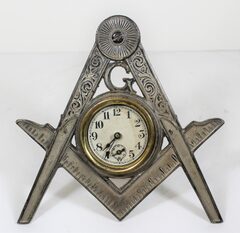 Antique unknown Masonic easel Clock