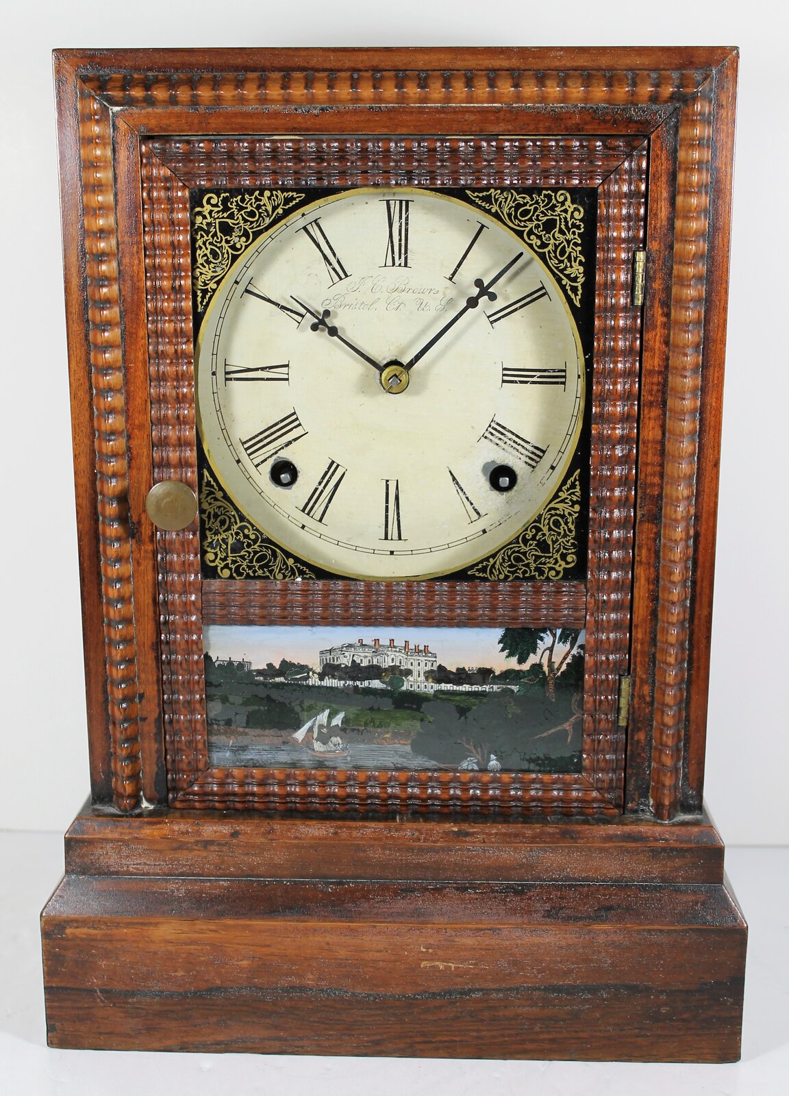Antique Forestville ripple-front cottage Clock — Antique Clocks Price Guide